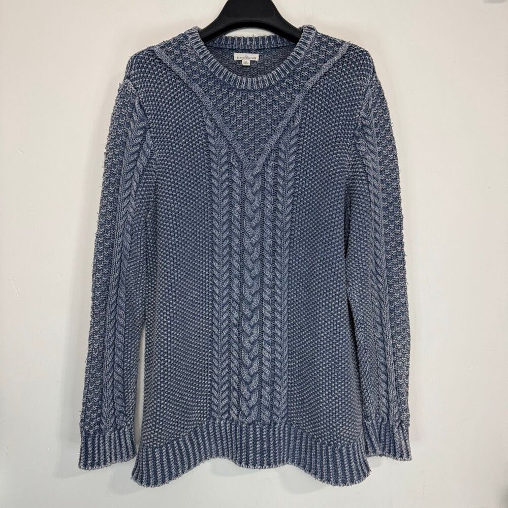 L.L. Bean Signature Women's Cotton Cableknit Fisherman Sweater XL
